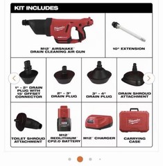 Milwaukee M12 Drain Cleaning Air Gun Kit (2572B-21)