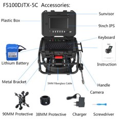 9&Prime; Monitor DVR Endoscope 60M 512HZ Signal Pipe Sewer Inspection Camera 5mm cable