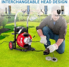 75Ft x 3/8Inch Electric Drain Auger Electric Drain Cleaning Machine Auto Feed