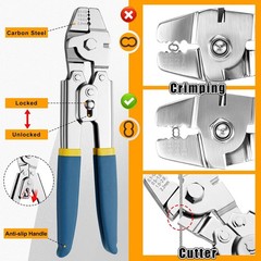 Heavy Duty Wire Rope Crimping Tool Kit, 328FT Stainless Steel Cable, 210 PCS Cri