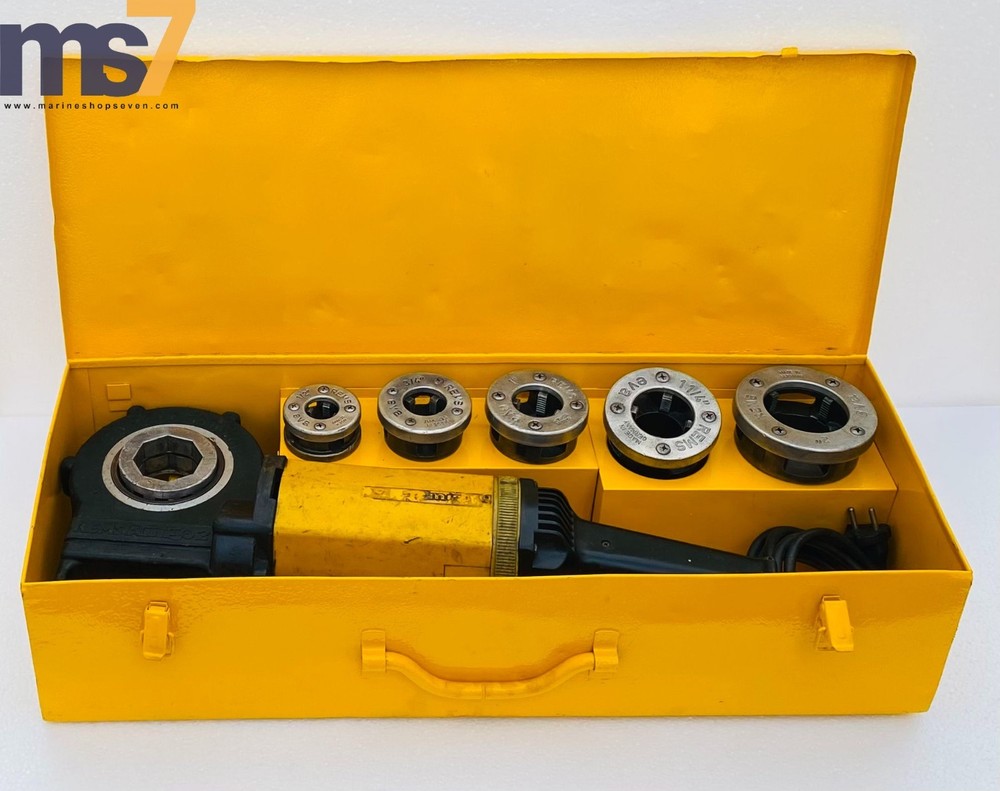 REMS AMIGO 2 PORTABLE ELECTRIC PIPE THREADER MACHINE POWER DRIVE 230V W/ 5 DIES