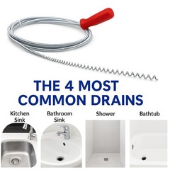 Manual Drain Snake & Auger Tool &ndash; Metal Cable Clog Remover for Sinks, Showers&hellip;