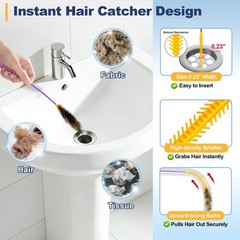 35Inch Metal Drain Snake Hair Clog Remover, Reusable Sink Snake Drain Hair Re&hellip;