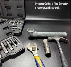 Extractores de tuber&iacute;as 1/8&Prime;&ndash;1&Prime;, kit de 9 piezas con estuche resistente