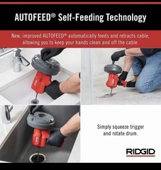 RIDGID EZ SPIN Drain Cleaning Snake Auger