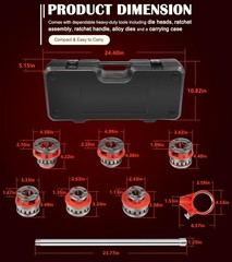 for RIDGID 36475 12-R 1/2&Prime; &ndash; 2&Prime; NPT Exposed Ratchet Threader Set w/ Case