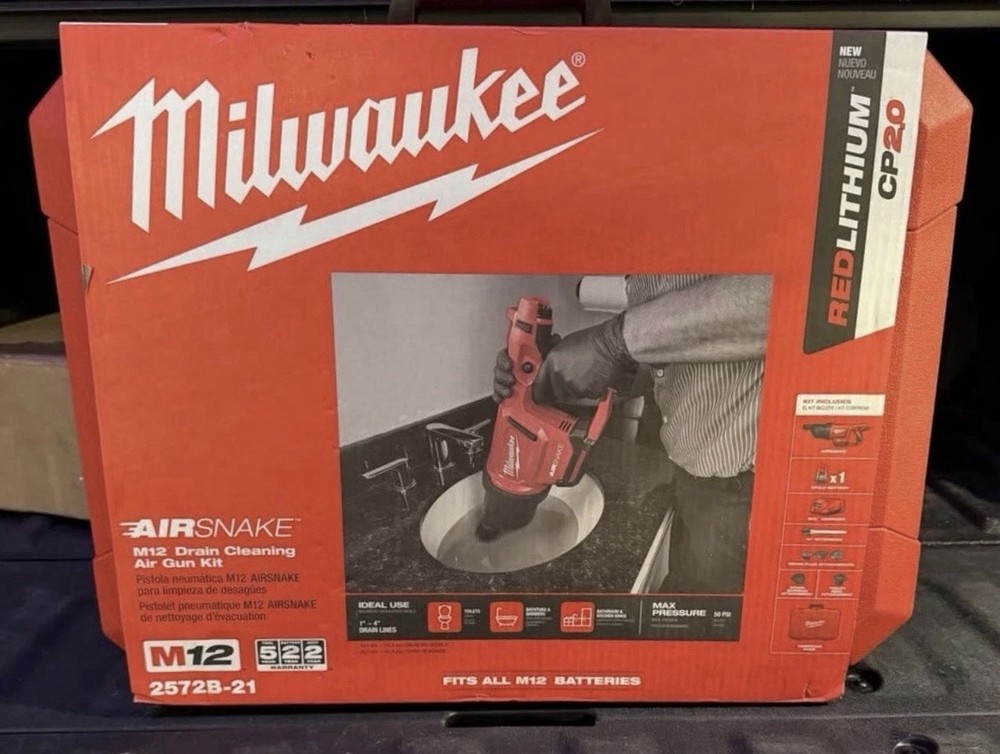 Milwaukee M12 Drain Cleaning Air Gun Kit (2572B-21)