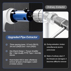 2 Pack Adjustable Broken Pipe Extractor Tool for Electric Drill & Manual Use &ndash; R