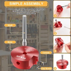 PVC Pipe Reamer Set, 9-Piece Fitting Saver for SCH40, Aluminum with 2 Blades, 1/