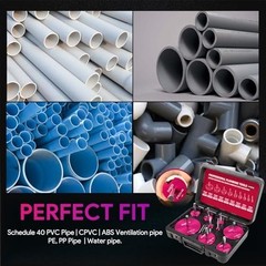 9 Piece PVC Pipe Reamer Kit 1/2 to 4 Inch For Sch40 ABS CPVC Drill Attachment