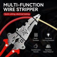 Foldable Heavy Duty 16-in-1 Wire Stripper with 12-250V Voltage Tester, Electrici