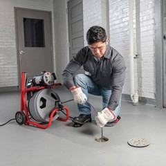 RIDGID K-400 Drain Cleaning Snake 120V Drum Machine C-32IW 3/8&Prime; x 75 ft. Cable