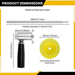 Inside Pipe Cutter for PVC Pipe Cutter, with Handle and 4 Diamond Grit Cutting W