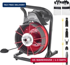 VEVOR Drain Cleaner Machine 75 FT x 1/2 Inch, Sewer Snake Auger Manual Feed with