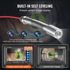9&Prime; Sewer Camera 98 ft/30m Self-Leveling Drain Camera with 512Hz Transmitter