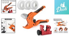 Professional Grade PVC Pipe Cutters with Non-Slip Grip & Seal Tape &ndash; Bates Tools