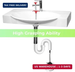 Drain Snake Auger with 4-Claw Grabber, Manual Sink Unclogger Tool, Flexible Cabl
