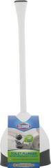 Clorox Toilet Plunger with Hideaway Holder Caddy 1-Pack, White/Grey