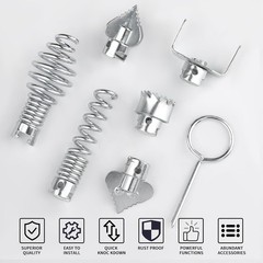 7PCS Drain Snake Drill Attachments &ndash; Auger & Cutter Head Set for Machines &ndash; US