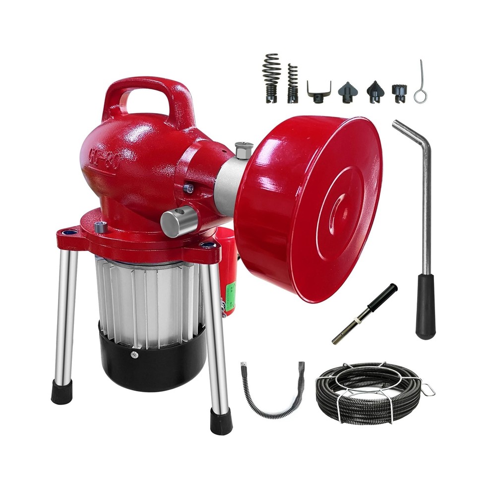 Drain Cleaner Machine 40FT, 350W 2 Cables, Electric Drain Auger for 3/4&Prime; to 4&hellip;