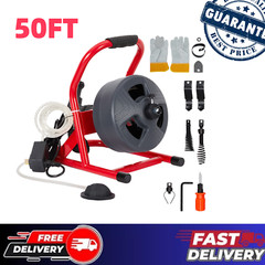 50ft x 5/16in Drain Cleaner with 6 Knives, Drain Auger Cleaner Sewer Snake&hellip;