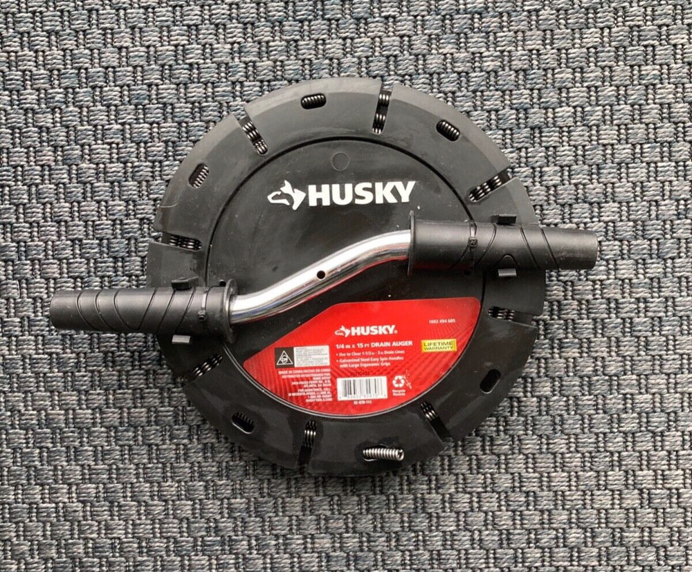 NEW Husky &frac14; in. x 15 ft. Drain Auger Cleaner 1002 494 605