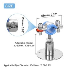 4Pcs Pipe Support, Adjustable Height 30-50mm for OD Pipe 15-19mm
