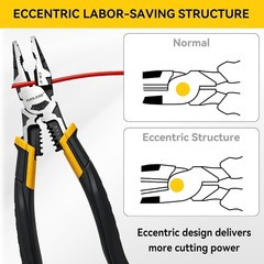 6-in-1 Combination Pliers 9-Inch Linesman CR-V Steel Wire Cutter for Electrician