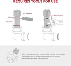 Dual-Ended Tub Drain Removal Tool &ndash; Lightweight Aluminum & Effortless Operation