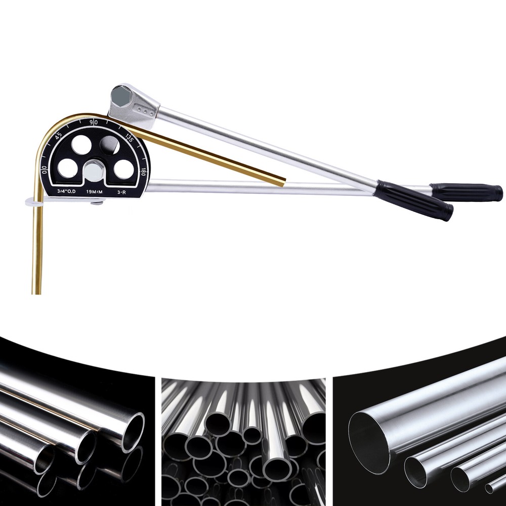 3/4&Prime; Tube Bender Manual 0~180&deg; Copper Ratchet Type Pipe Bender Bending Tool 19mm