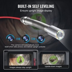 VEVOR Sewer Camera, 328 ft/100m, Self-Leveling Drain Camera with 10.1&Prime; Touchscre