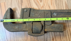 Vintage TRIMO Trimont 36&rdquo; Heavy Duty Pipe Wrench Industrial Forged Steel Tool