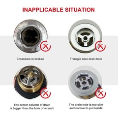 Silver Heavy Duty Tub Drain Remover Wrench Tool Aluminum