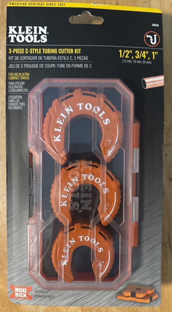 Klein Tools C-Style Copper Tubing Cutter Kit 3-Piece (50048)&hellip; FREE S&H!