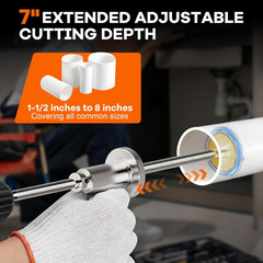 Inside Pipe Cutter for PVC Pipe, 4 Diamond Grit Wheels, 7 Inch Adjustable Depth