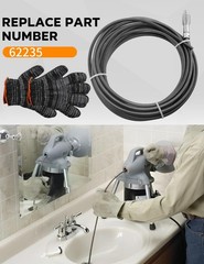 62235 Drain Cleaning Cable 5/16In x 25Ft, Fit for Drain Cleaning Machines Mod&hellip;