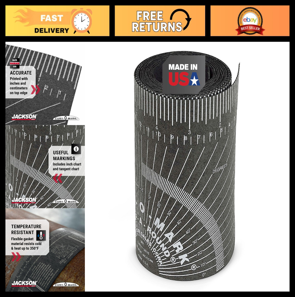 Pipe Measuring Tool &ndash; Wrap-A-Round Tape for Pipe Fittings, Multiple Sizes & Heat