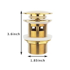 Brushed Gold Freestanding Bathtub Drain Stopper, Compatible with