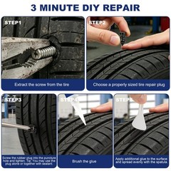 42PCS Tire Repair Nails Screws Kit with 2 Tubes Black Tire Sealant Glue & Scr&hellip;