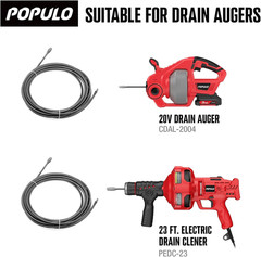 25FT Replaceable Cable, Compatible with Electric Drain Auger(Cadl-2004, PEDC-23