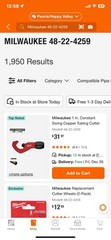 Milwaukee 48-22-4259, 1-in. Constant Swing Copper Tubing Cutter