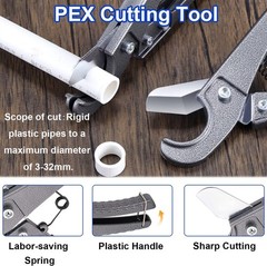 Pex Cinch Tool Kit with 20PCS 1/2-inch and 10PCS 3/4-inch Crimping Clamps & Cutt