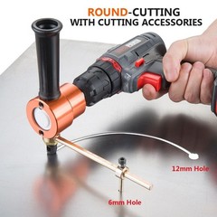 Effortless Metal Cutting Drill Attachment with Extra Punch & Die &ndash; Sheet Nibbler