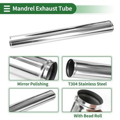 Motoforti 4.5&rdquo; Inch OD Straight Exhaust Pipe Mandrel Tube 40&Prime; Length T304 St&hellip;