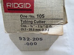 2 Ridgid Tubing Cutters #10, #105 Both Unused 1 In Box