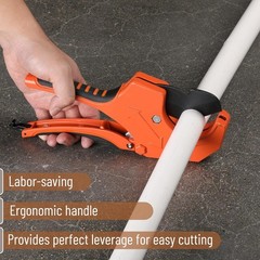Bates- PVC Pipe Cutter, Cuts up to 2-1/2&Prime;, Orange Ratcheting Cutter&hellip;