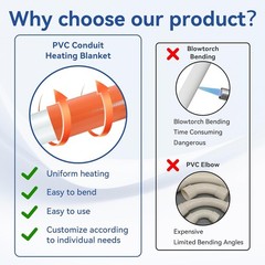 【Integrated Design】PVC Heat Blanket 2&Prime; to 3&Prime;,5 Year Warrnaty,Heat from 195 ℉ for