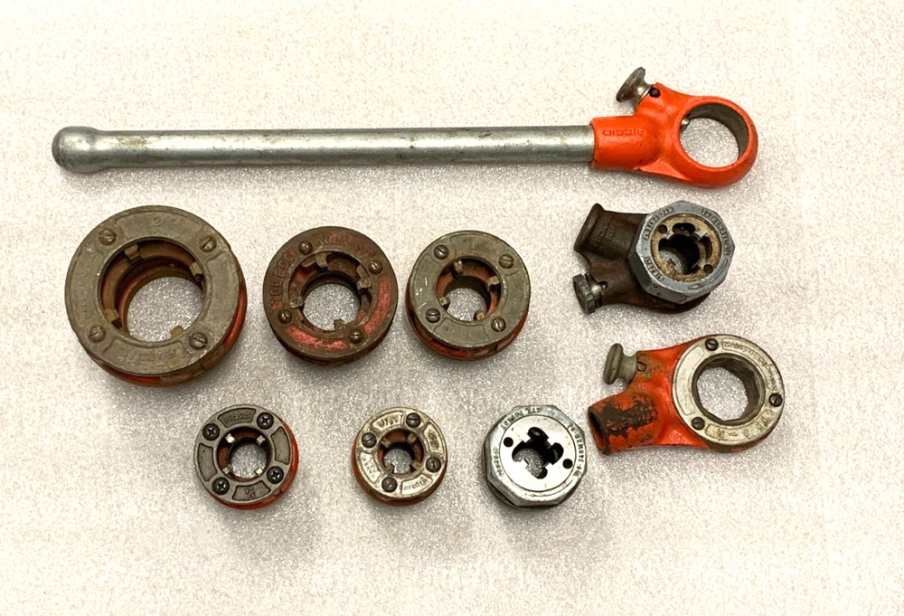 RIDGID 00R Pipe Threader Die Head Set 2&rdquo;, 1 1/4&Prime;,1&rdquo;, 3/4&Prime;, 1/2&Prime;, 0-R Rachet