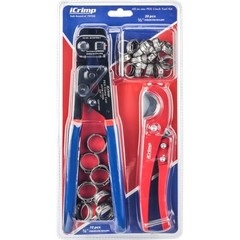 Plumbing PEX Clamps Tool Kit Stainless Steel Pipe Connector with Cutter