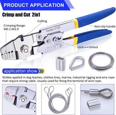 /Wire Rope Crimping Tool Up To 2.2mm With 240PCS 1/16&rdquo;Aluminum Crimping Loop Sl